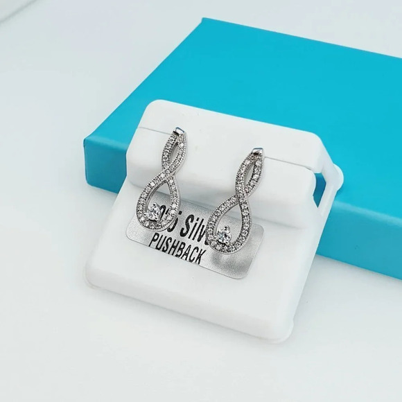 "925 Sterling Silver CZ Beautiful Earrings for Women, 1USPAR4225 - Picture 5 of 11